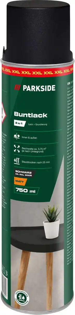 Bild 1 von PARKSIDE® Buntlack »schwarz seidenmatt«, 750-ml-Dose