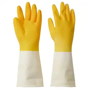 RINNIG Putzhandschuhe, leuchtend gelb/elfenbeinweiß, S