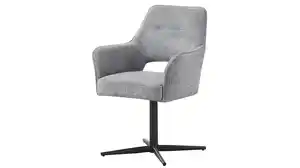 Armlehnstuhl grau Drehstuhl - Stoffbezug - Taschenfederkern - VIDAGO
