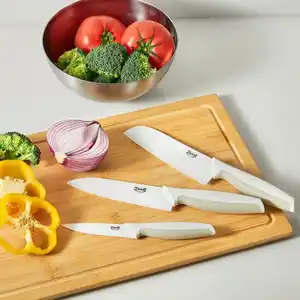 HACKIG Messer 3er-Set, Keramik weiß/beige