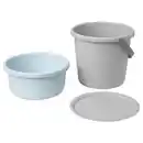 Bild 2 von PEPPRIG Eimer-Set mit Deckel 3-tlg., grau/blau