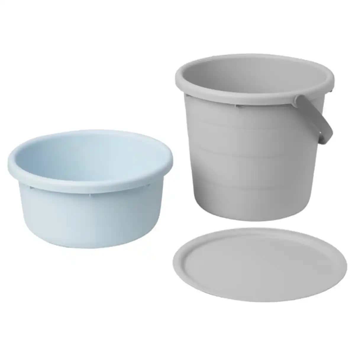 Bild 2 von PEPPRIG Eimer-Set mit Deckel 3-tlg., grau/blau