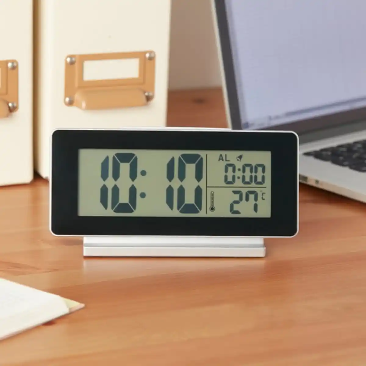 Bild 2 von FILMIS Uhr/Thermometer/Wecker, schwarz, 16.5x9 cm