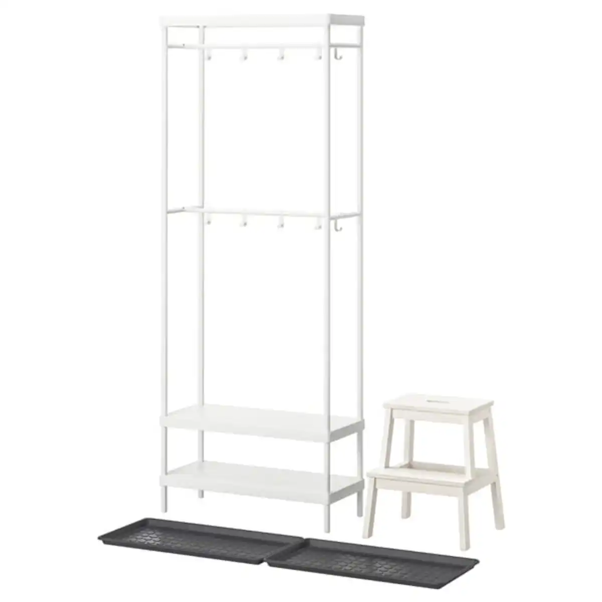Bild 1 von MACKAPÄR / BAGGMUCK Flur-Set, 4-tlg., weiß/grau
