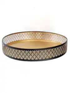 Metall Tablett, 29x29x5cm Schwarz