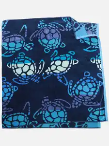 Strandtuch mit Schildkrötenmotiv 86x160cm Schwarz