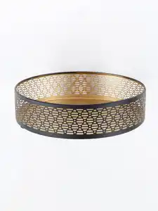 Metall Tablett, 20x20x5cm Schwarz