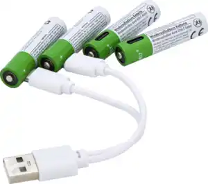 IDEENWELT 4er Set Wiederaufladbare AAA-Batterien