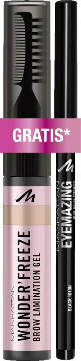 Bild 1 von Manhattan Wonder Freeze Brow Lamination Gel 002 Blonde & Eyemazing Kajal Eyeliner 1010N black