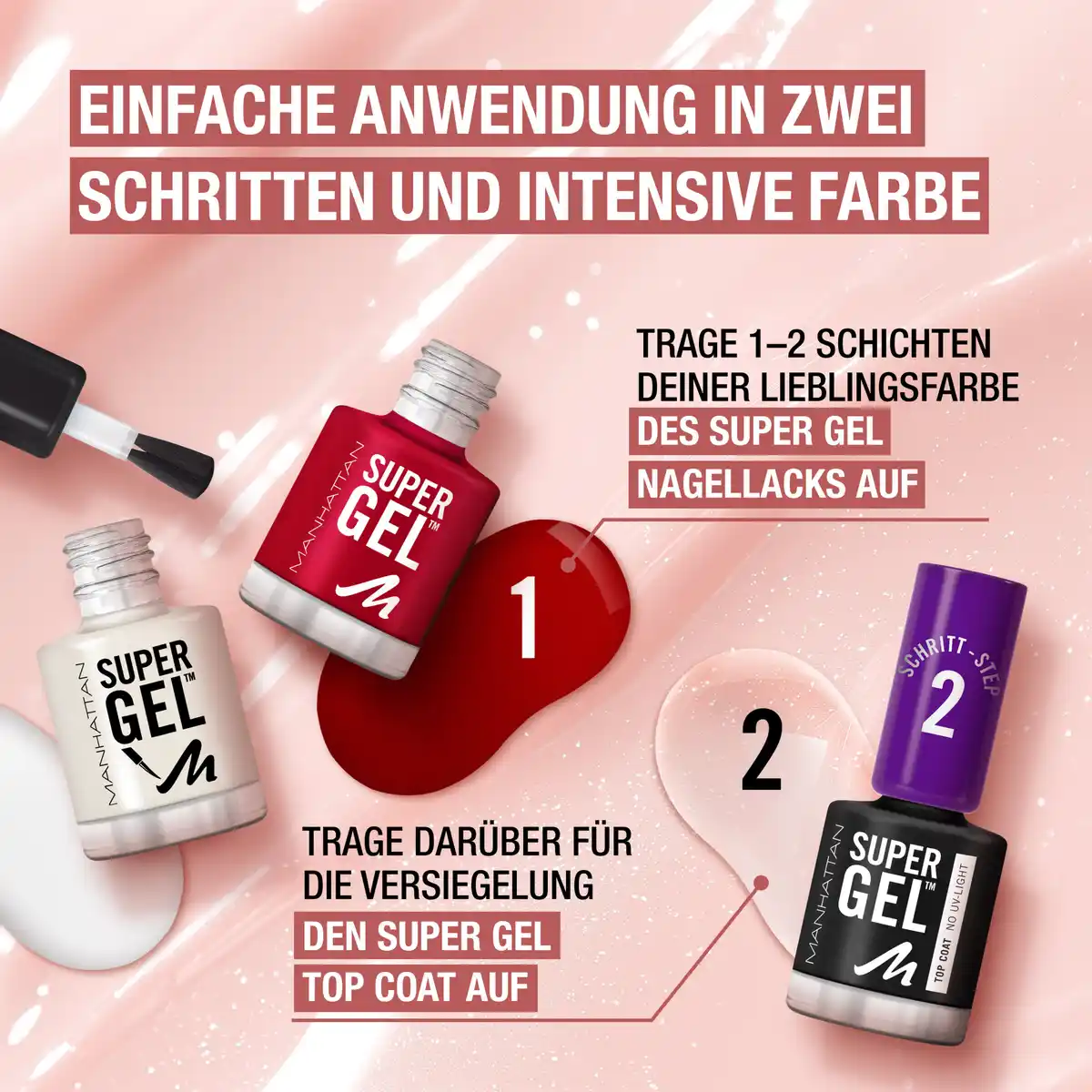 Bild 4 von Manhattan Super Gel Nail Polish 285 Pretty Rose, 12 ml