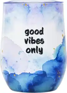 IDEENWELT Doppelwandiger Becher 330 ml "Good vibes only"