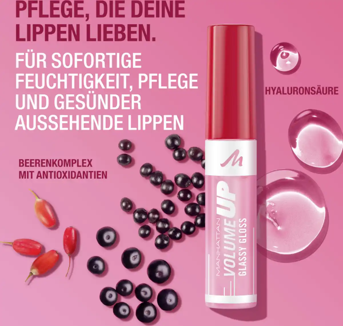 Bild 4 von Manhattan Volume Up Glassy Gloss 350 Pink to the Berry, 10 ml