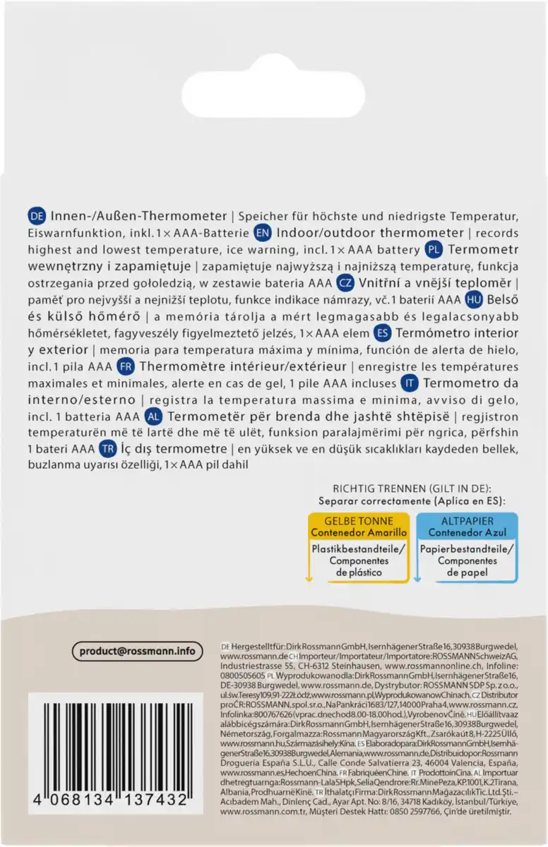 Bild 2 von IDEENWELT Best Basics Innen- Außenthermometer