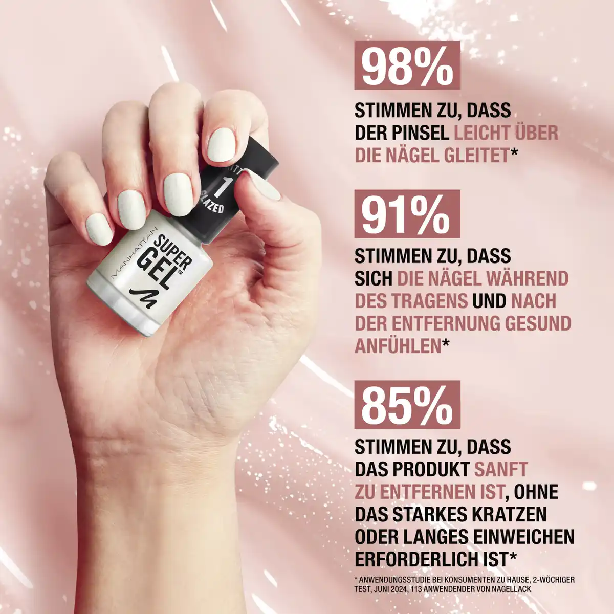 Bild 4 von Manhattan Wonder'Bond Nail Polish 091 English Rose, 12 ml