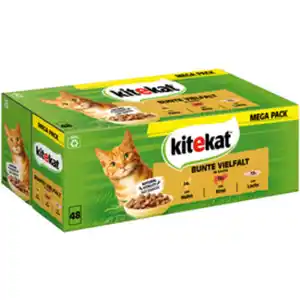KITEKAT Katzen-Nassfutter, Bunte Vielfalt in Sauce, 48 x 85 g