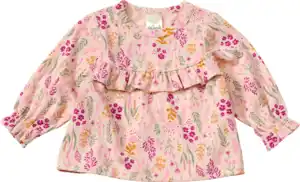 ALANA Langarmshirt Pro Climate mit Blumen-Muster & Rüschen, beige & rosa, Gr. 68, 1 St
