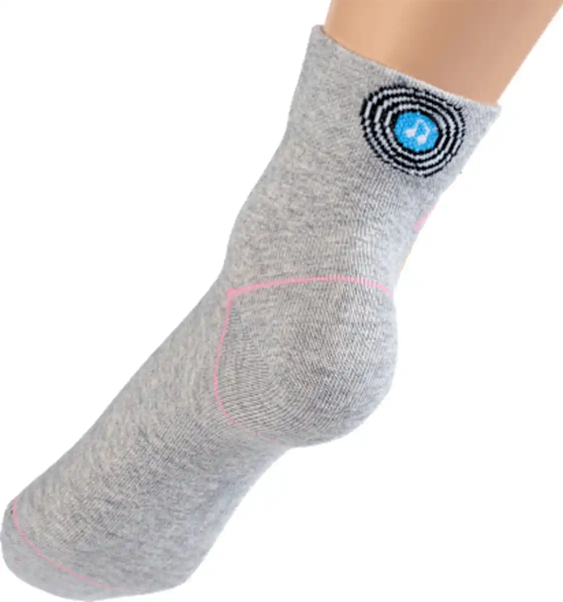 Bild 4 von Fascino Socken mit kurzem Schaft & Schallplatten-Motiv grau Gr. 39-42, 1 St