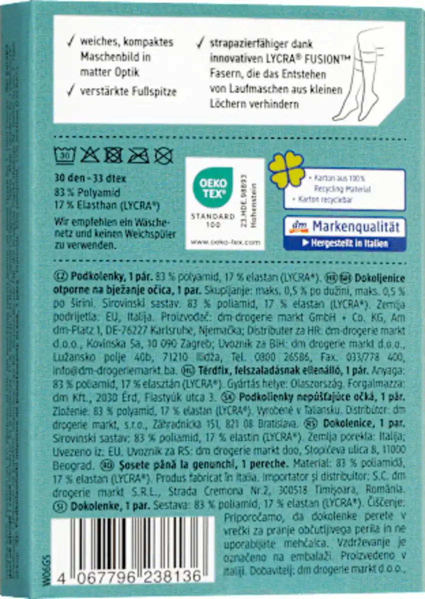Bild 2 von Fascino Kniestrümpfe laufmaschenresistent schwarz Gr. 39-42, 30 DEN, 1 St