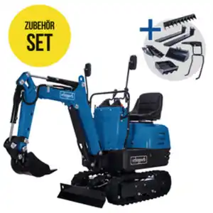 SCHEPPACH Mini-Bagger, »EXC815 - XXL Set«, 4-Takt Benzin, 8,5 PS, inklusive umfangreiches Zubehör