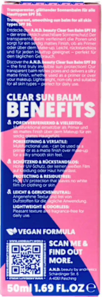 Bild 2 von A.N.D. beauty Sonnencreme Gesicht, clear sun balm, LSF 30, 50 ml
