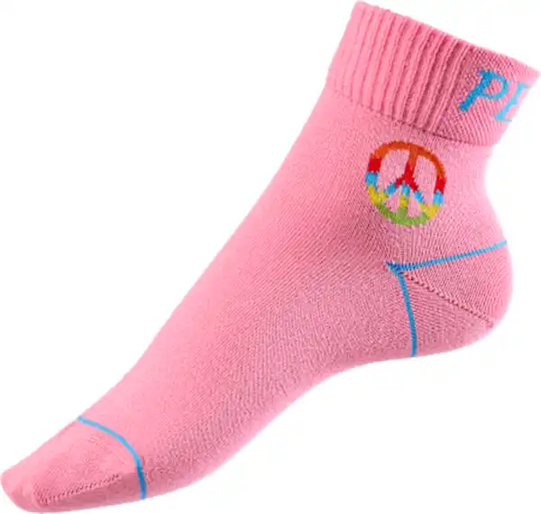Bild 3 von Fascino Socken mit kurzem Schaft & Peace-Motiv rosa Gr. 39-42, 1 St