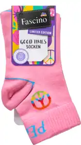 Fascino Socken mit kurzem Schaft & Peace-Motiv rosa Gr. 39-42, 1 St