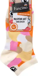 Fascino Sneakersocken mit Bio-Baumwolle & Fersenmotiv beige Gr. 35-38, 1 St