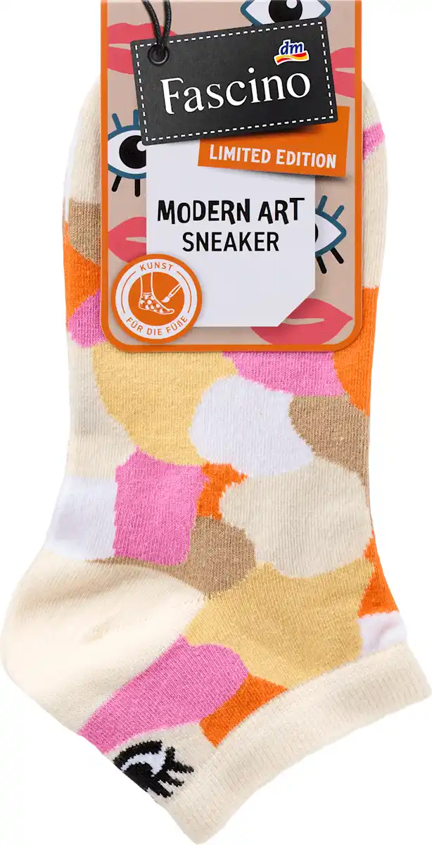 Bild 1 von Fascino Sneakersocken mit Bio-Baumwolle & Fersenmotiv beige Gr. 35-38, 1 St