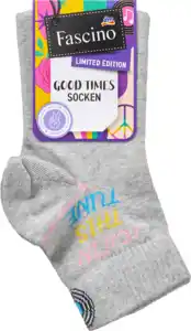 Fascino Socken mit kurzem Schaft & Schallplatten-Motiv grau Gr. 39-42, 1 St