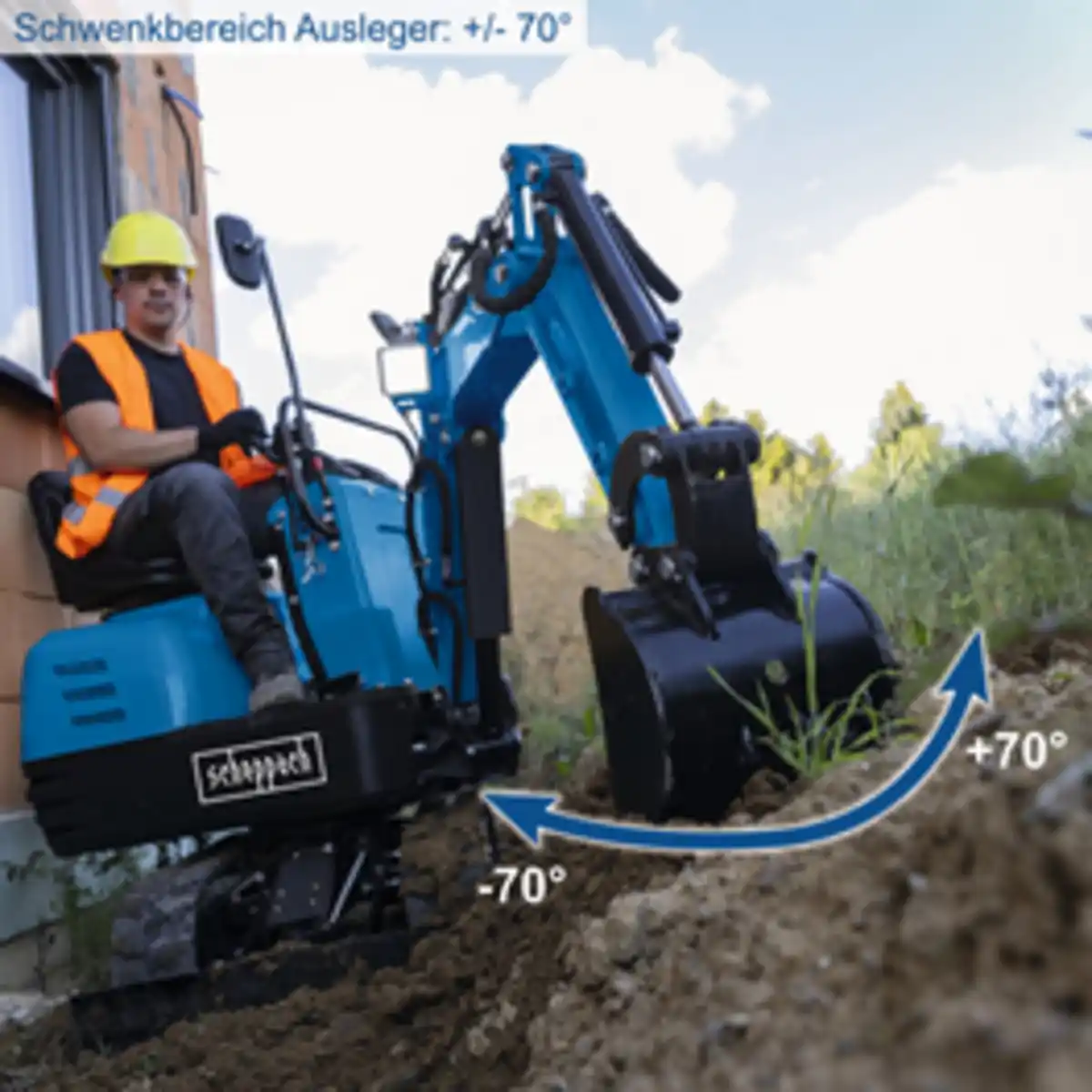 Bild 4 von SCHEPPACH Mini-Bagger, »EXC815 - XXL Set«, 4-Takt Benzin, 8,5 PS, inklusive umfangreiches Zubehör