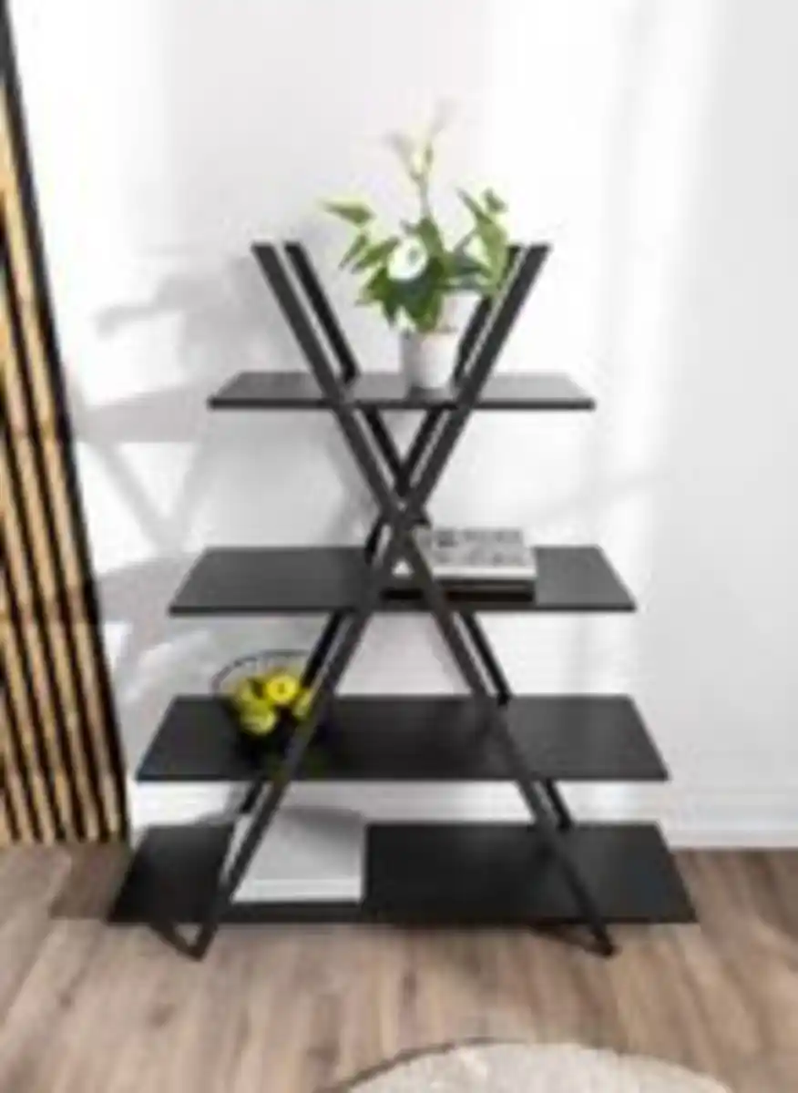 Bild 3 von Better Home Standregal, 4 Ebenen, ca. 120 x 33 x 135 cm - Schwarz