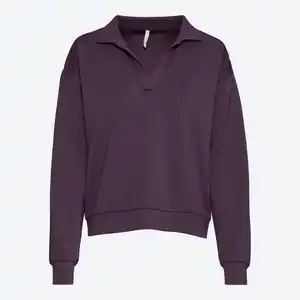 Damen-Langarmshirt mit Polokragen aus Modal-Mix