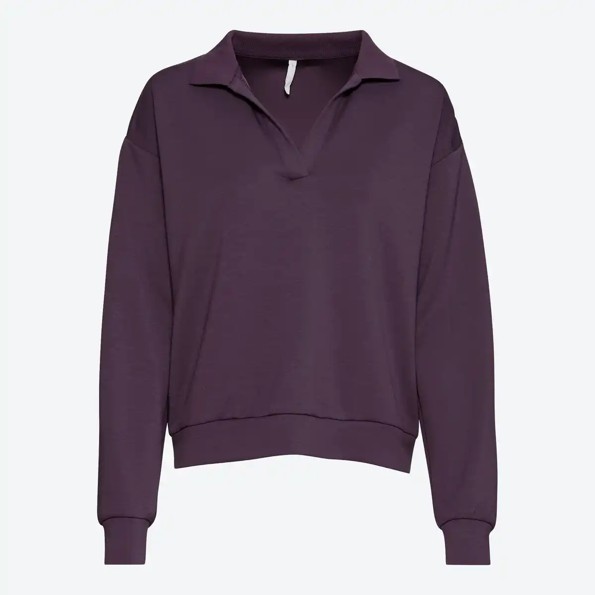 Bild 1 von Damen-Langarmshirt mit Polokragen aus Modal-Mix