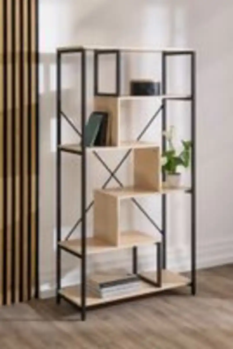 Bild 2 von Better Home Stufenförmiges Wohnzimmerregal mit 6 Ebenen, ca. 84 x 35 x 163 cm - Braun