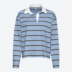 Damen-Langarmshirt im Rugby-Stil