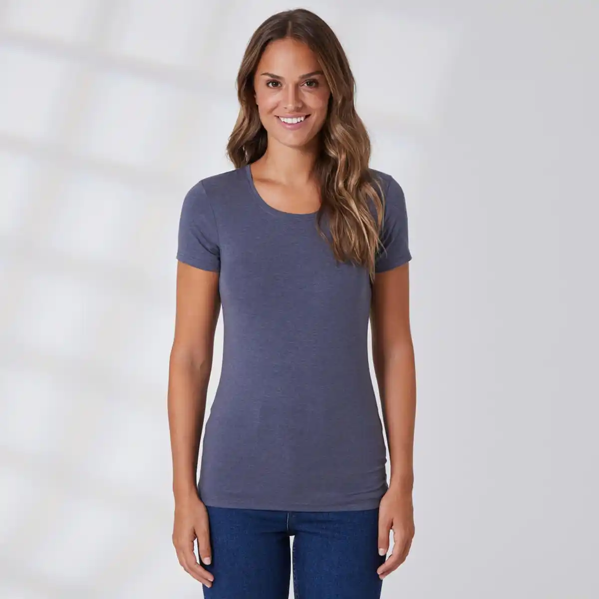 Bild 1 von Damen-T-Shirt mit Rundhalsausschnitt