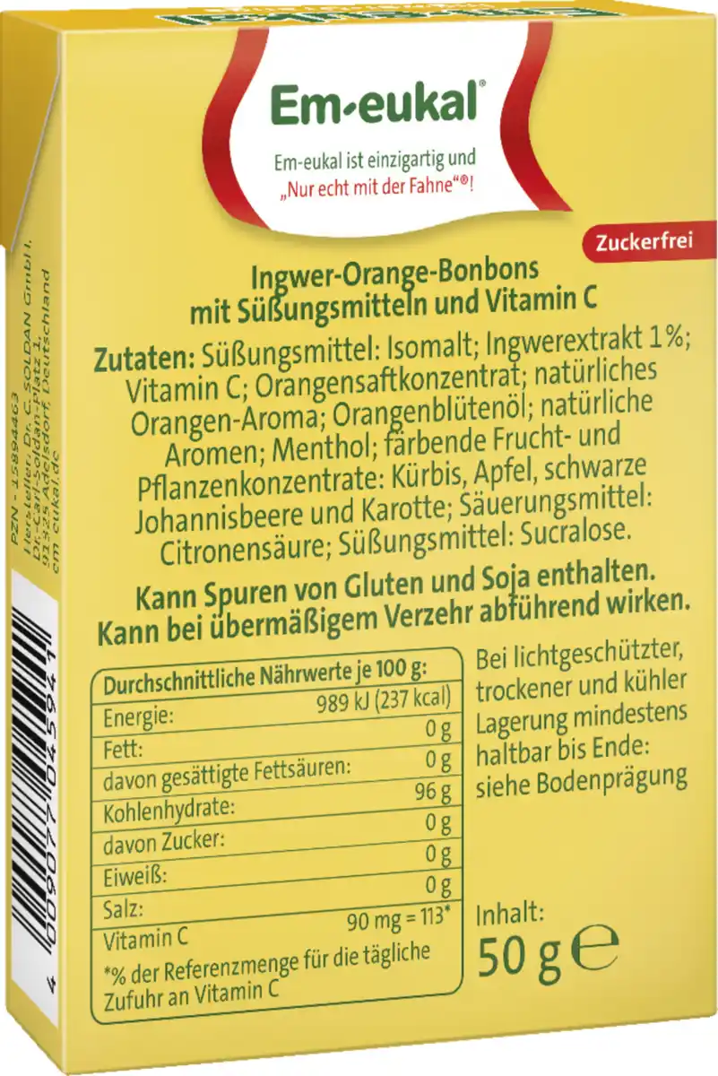 Bild 2 von Em-eukal Minis Hustenbonbons Ingwer-Orange, 50 g