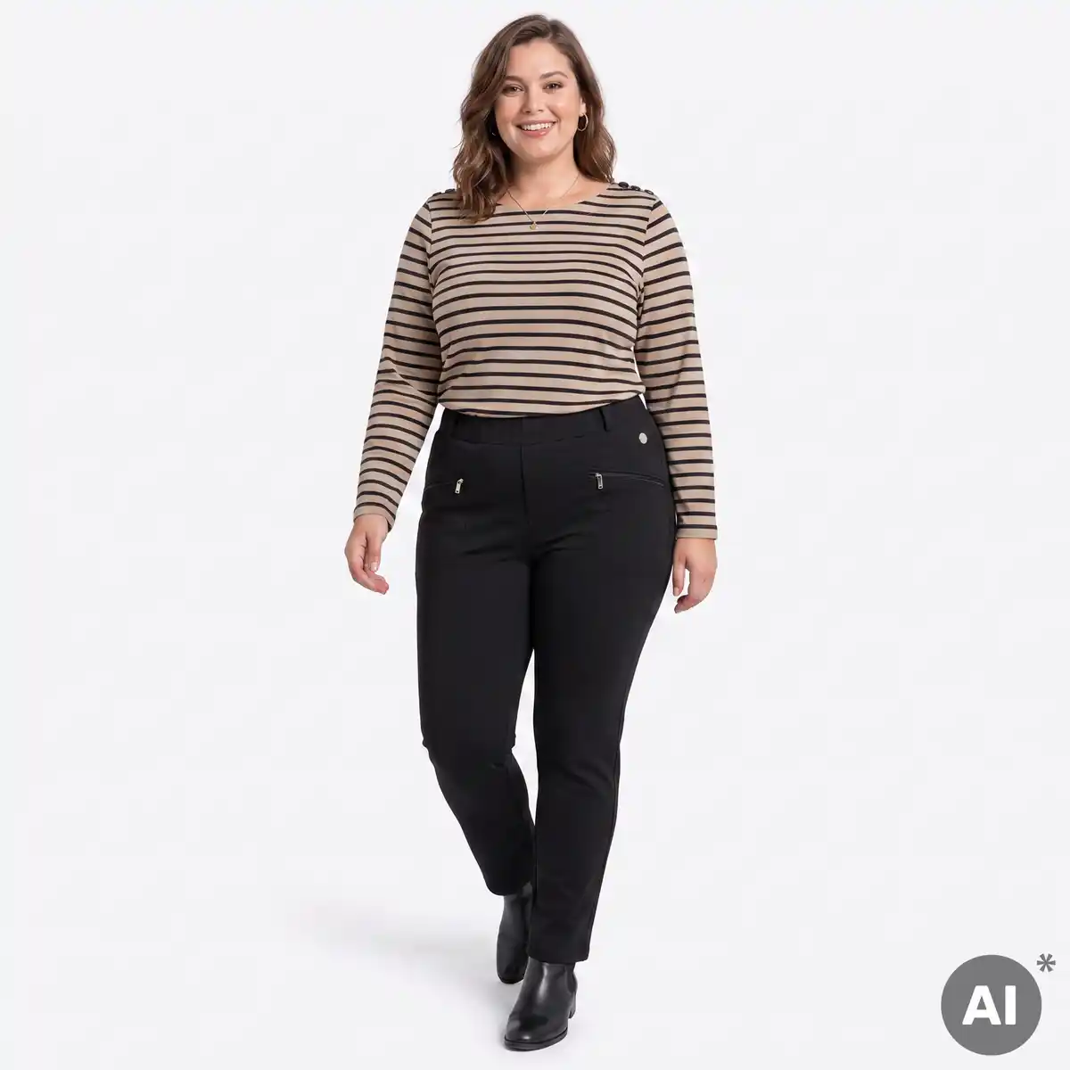 Bild 1 von Damen-Stoffhose mit Reißverschlusstaschen, große Größen