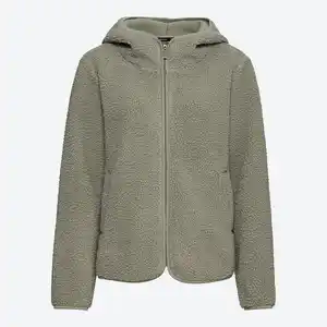 Damen-Fleecejacke mit Kapuze und Reißverschluss