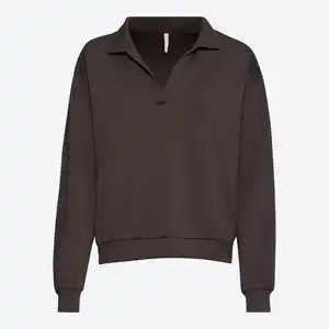 Damen-Langarmshirt mit Polokragen aus Modal-Mix