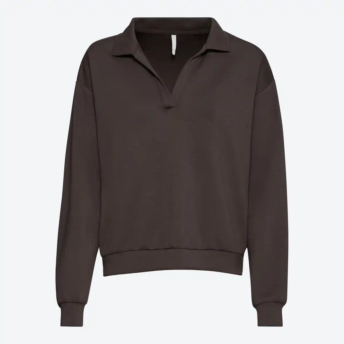 Bild 1 von Damen-Langarmshirt mit Polokragen aus Modal-Mix