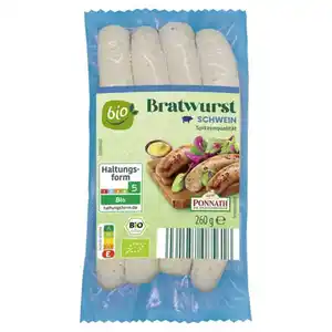 Bio-Bratwurstsortiment, Schwein 260 g