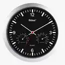 Bild 1 von Quarz-Wanduhr mit Klimastation Schwarz