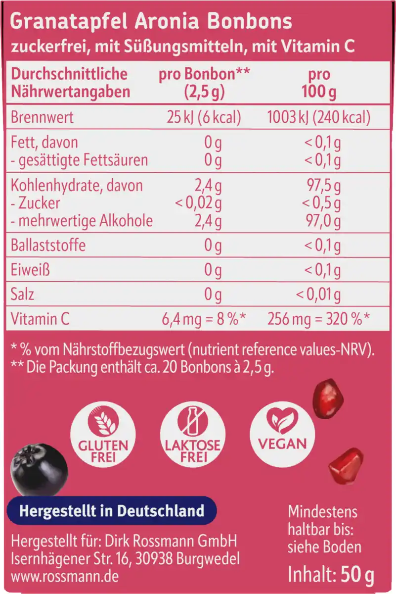 Bild 4 von altapharma ALTAPHARMA GRANATAPFEL-ARONIA BONBONs, 50 g