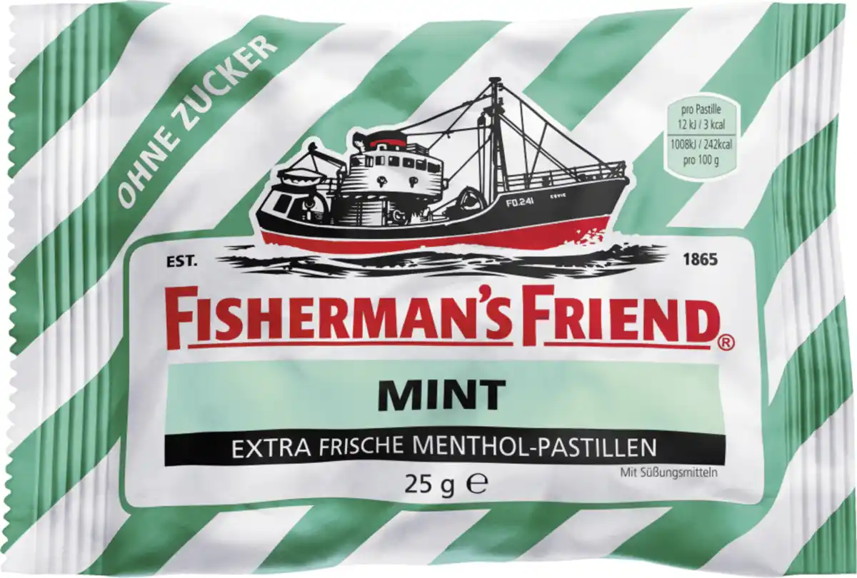 Bild 1 von Fisherman's Friend Extra Frische Menthol Pastillen mit Mintgeschmack und Süßungsmitteln, 25 g