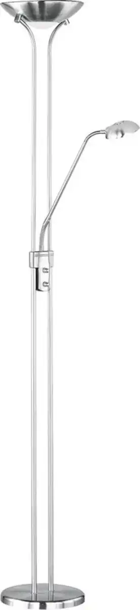 Bild 1 von LED Stehlampe mit Leselampe Spock nickelfarbig 180cm 50cm Metall verstellbar getrennt schaltbar
