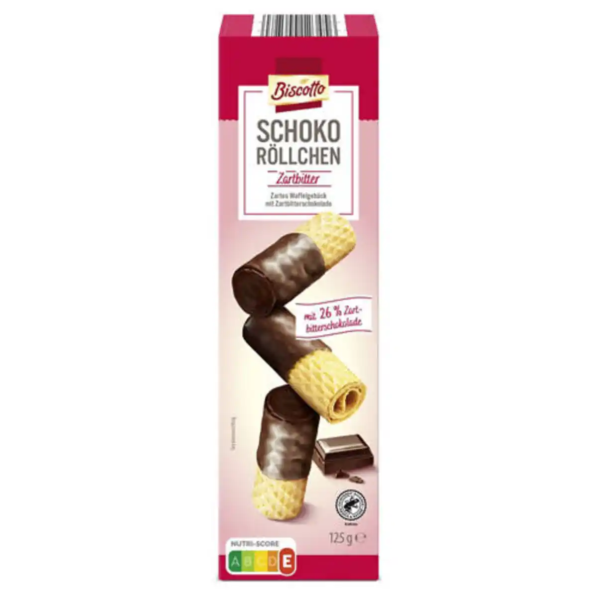 Bild 1 von BISCOTTO Schoko Waffelröllchen 125 g, Zartbitter