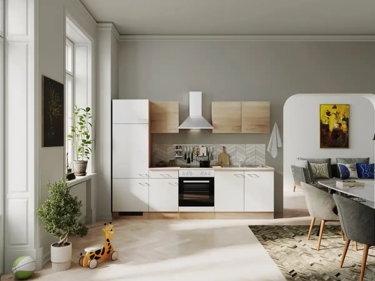 Bild 1 von Küchenblock Samoa Weiß/Sonoma Eiche NB 270x60cm