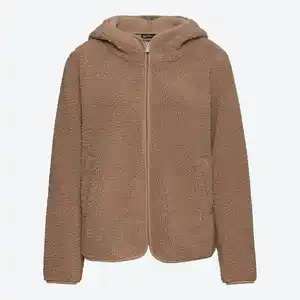 Damen-Fleecejacke mit Kapuze und Reißverschluss