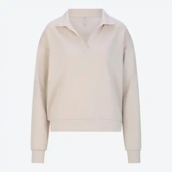 Bild 2 von Damen-Langarmshirt mit Polokragen aus Modal-Mix
